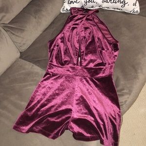 NBW Charlotte Russe velvet romper
